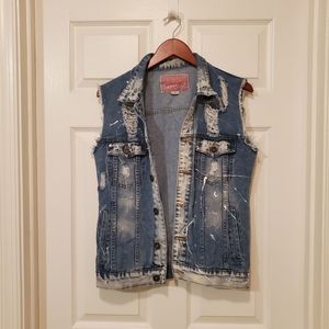 Brooklyn clothing distressed jean vest